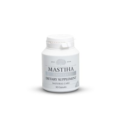 100% Pure Chios Mastiha Mastic Gum Capsules 350mg 90 Count Natural Digestive Support Mastic Gum Supplement Vegan, Allergen-Free
