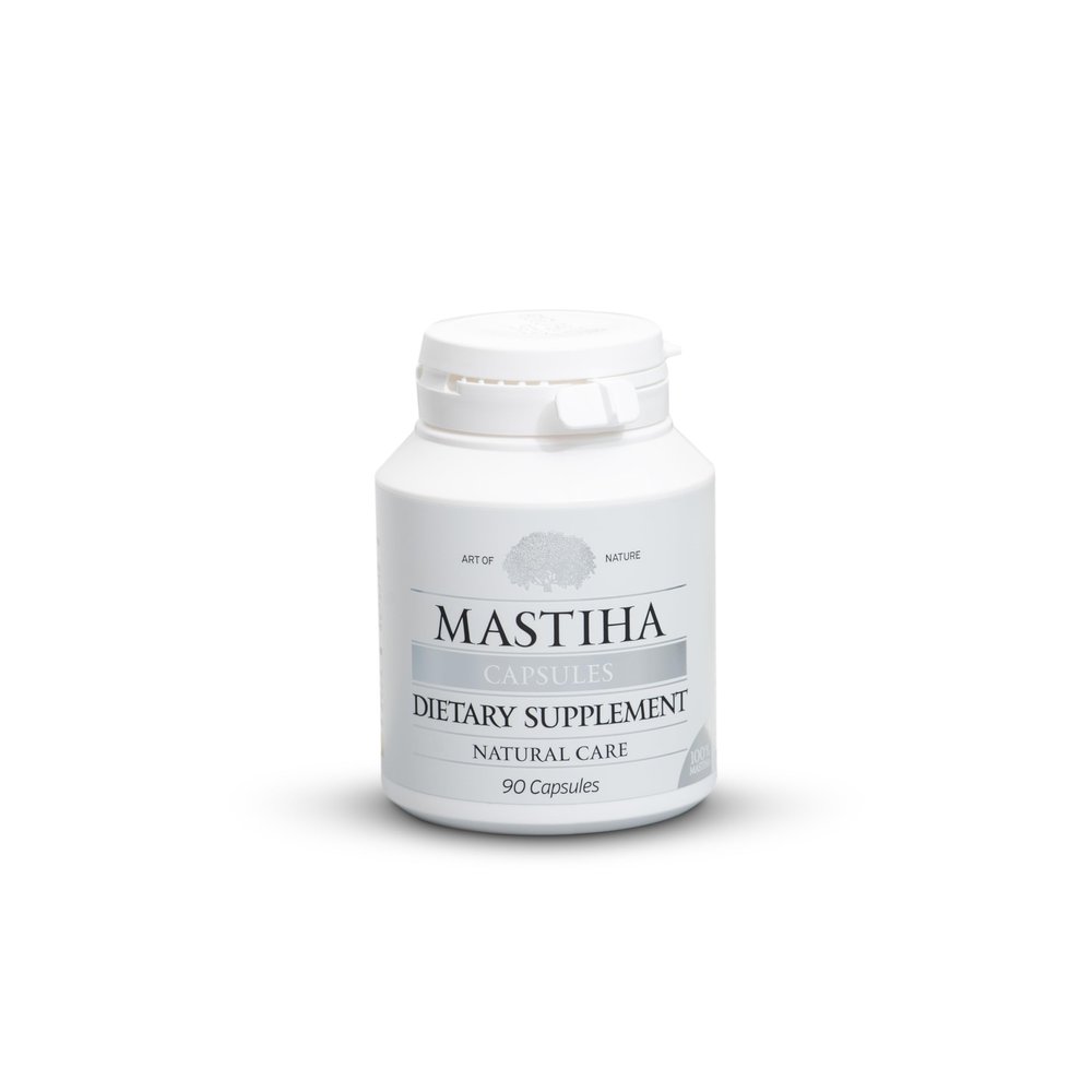 100% Pure Chios Mastiha Mastic Gum Capsules 350mg 90 Count Natural Digestive Support Mastic Gum Supplement Vegan, Allergen-Free