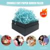 Aqua Cyan Crinkle Cut Paper Shred Filler, 2 LB Basket Filler Shredded Paper, Confetti Stuffing for Basket Filling, Halloween, Thanksgiving, Christmas, Birthdays, Gift Wrapping, Stuffer Party Supplies view 2