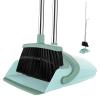 EZKEY Broom and Dustpan Set for Home, 51-in Long Adjustable Handle Angle Broom and Dustpan Combo Set with Dust Pan Teeth to Clean Hair for Home Kitchen Office Lobby Floor Garden, Green view 1