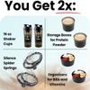 2 Pack Protein Shaker Bottle with Storage for Powder & Pills Leak-Proof, BPA-Free, Adventurous Smooth Mixing Shaker Cup for Protein Shakes, 16 oz, Golden view 3