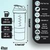 2 Pack Protein Shaker Bottle with Storage for Powder & Pills Leak-Proof, BPA-Free, Adventurous Smooth Mixing Shaker Cup for Protein Shakes, 16 oz, Golden view 4