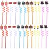 24Pack Movie Night Party Supplies Movie Night Drinking Straws Projector Popcorn Trophy Drinking Straws Plastic Straws Red Carpet Party Decorations for Movie Night Party Favors view 1