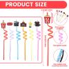 24Pack Movie Night Party Supplies Movie Night Drinking Straws Projector Popcorn Trophy Drinking Straws Plastic Straws Red Carpet Party Decorations for Movie Night Party Favors view 2