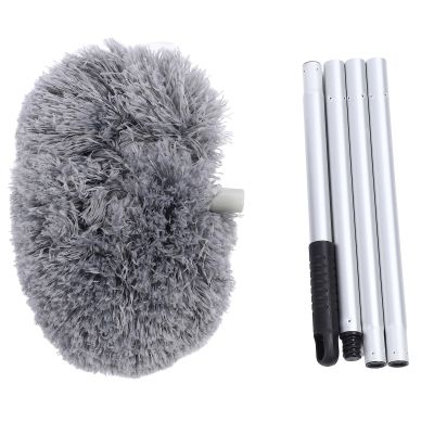140cm Extra Long Round Duster,360 Degree Rotation Multifunctional Washable Ceiling Fan Duster Dust Removal Tool for High Ceilings Furniture (Gray)