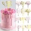 12 Pcs Happy Mother's Day Cake Toppers Gold Love Heart Cake Decoration Acrylic Cake Accessories Cupcake Picks for Mom Birthday Dessert Party Supplies view 2