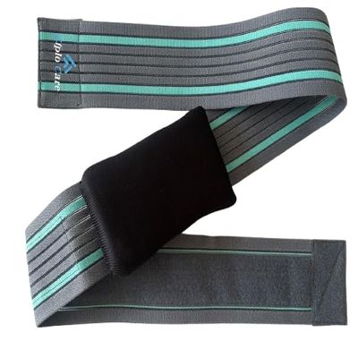 ZIPLO CARE Umbilical Hernia Support Belt for Men | Adjustable Abdominal Binder | Breathable Compression Wrap for Navel Hernia, Post-Surgery Recovery & Belly Button Pain Relief (Grey & Blue, Small)