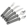 5pcs Stainless Steel Adaptive Utensils for Elderly, Anti Shake Weighted Utensils Adaptive Utensils Set Adaptive Equipment Fork and Spoon Set for Elderly Use (Grey) view 1