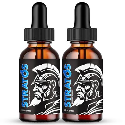 Stratos Drops, Official Stratos Liquid Drops Male Enhancement Supplement - Maximum Strength Support Performance, Endurance and Overall Health, Stratos Drops Men Health Reviews (2 Pack)