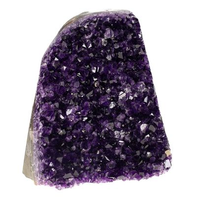 TRUENERGY Polished Quartz Crystal Cluster 6.0 To 7.0 lbs Raw Amethyst Stone Rounded Edge Grade A+ Dark Purple Geode for Home Decoration, Healing, and Positive Energy (6-7 lbs)