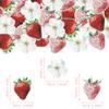 60 Pack Edible Sweet Strawberry Flower Cupcake Toppers First Birthday Strawberry Flower Cake Toppers Rice Paper Wafer Paper Cake Picks for Fruit 1st Berry Sweet Kids Birthday Cake Decorations view 2