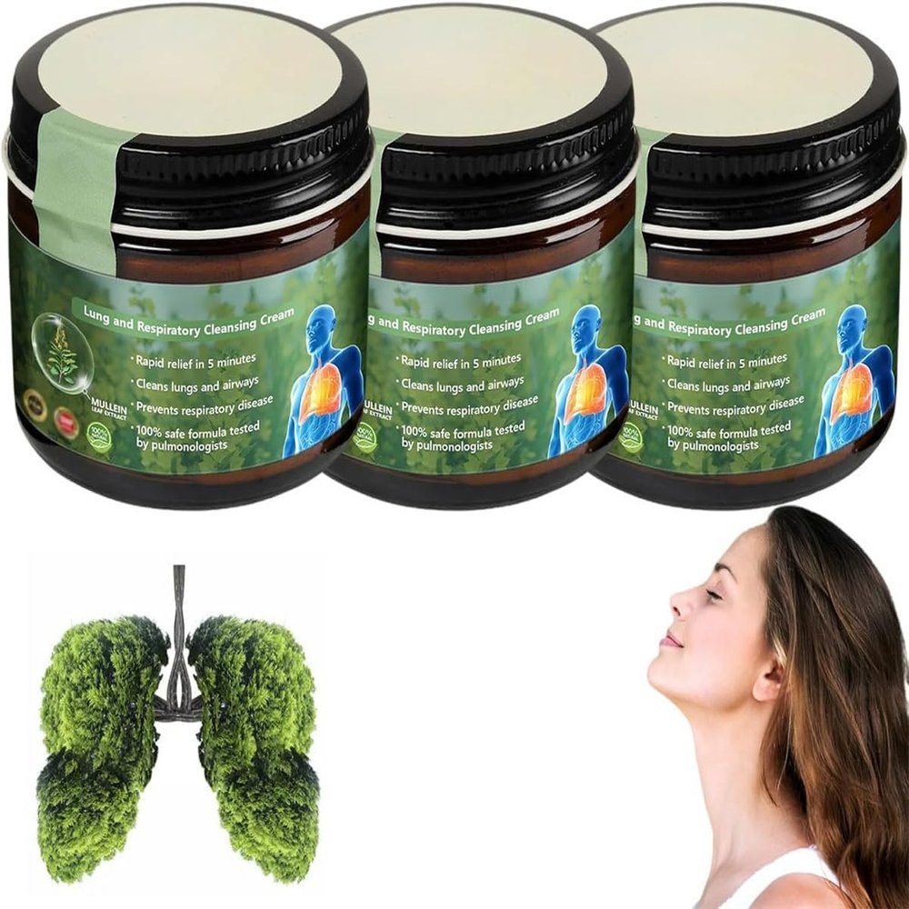 Anshka Mullein Clear Lung Repair Cream, Chest Rub for Lung Health & Respiratory Support, Unisex, 3 Pack