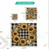 Victoroes Spring Drawstring Gift Bags 10 Pieces, 5" x 7" Small Pastoral Sunflower Wreath Buffalo Plaid Gift Bag Reusable Fabric Wrap Bags for Wedding Party Birthday Christmas Seasonal Holiday view 4