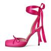 Vertundy Women's Ballet Heels Satin Ballerina Lace Up Stiletto High Heels view 1