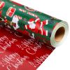 MAYPLUSS Christmas Nutcracker Wrapping Paper Roll - 17 Inch X 33 Feet - Metallic Gift Wrapping Paper Christmas Tree Holly Santa Claus Candy Cane Reversible Snowflakes for Holiday Party New Year Kids view 1