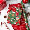 MAYPLUSS Christmas Nutcracker Wrapping Paper Roll - 17 Inch X 33 Feet - Metallic Gift Wrapping Paper Christmas Tree Holly Santa Claus Candy Cane Reversible Snowflakes for Holiday Party New Year Kids view 2