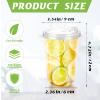 16oz Disposable Stemless Glasses With Strawless Sip Lids,PET Disposable Drinking Cups,Clear Plastic Wine Glasses for Parties Birthday,Wedding,Meeting,Christmas Party Supplies (100, Transparent) view 2