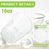 16oz Disposable Stemless Glasses With Strawless Sip Lids,PET Disposable Drinking Cups,Clear Plastic Wine Glasses for Parties Birthday,Wedding,Meeting,Christmas Party Supplies (100, Transparent) view 3