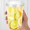 16oz Disposable Stemless Glasses With Strawless Sip Lids,PET Disposable Drinking Cups,Clear Plastic Wine Glasses for Parties Birthday,Wedding,Meeting,Christmas Party Supplies (100, Transparent) view 4