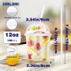 12oz Disposable Stemless Glasses With Dome Lids and Straws,PET Disposable Drinking Cups,Clear Plastic Wine Glasses for Parties Birthday,Wedding,Meeting,Christmas Party Supplies (100, Transparent) view 2
