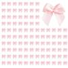 100 Pcs Mini Pink Bows, 1 Inch Satin Ribbon Bows for Crafts, DIY Sewing, Wedding, Party Decorations, Gift Wrapping, Hair Accessories & Appliques view 1