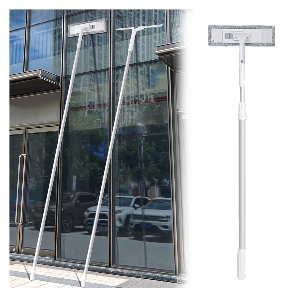 Extra Long Window Cleaning Pole, 16 20 25 Feet 30 35 40 FT Window Washing Kit for Malls/Apartment, Glass Cleaner Tool for Tiles/Shower Glass Doors(Length 5m/16.4ft)