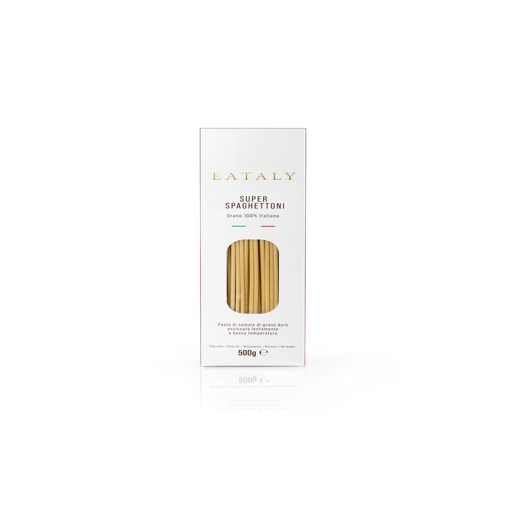 Eataly Italian Super Spaghettoni Pasta Noodles - 500g (17 oz.) Box -Authentic Durum Semolina Wheat - Made in Italy- Dried Pasta for Gourmet Dining, 1 Pack