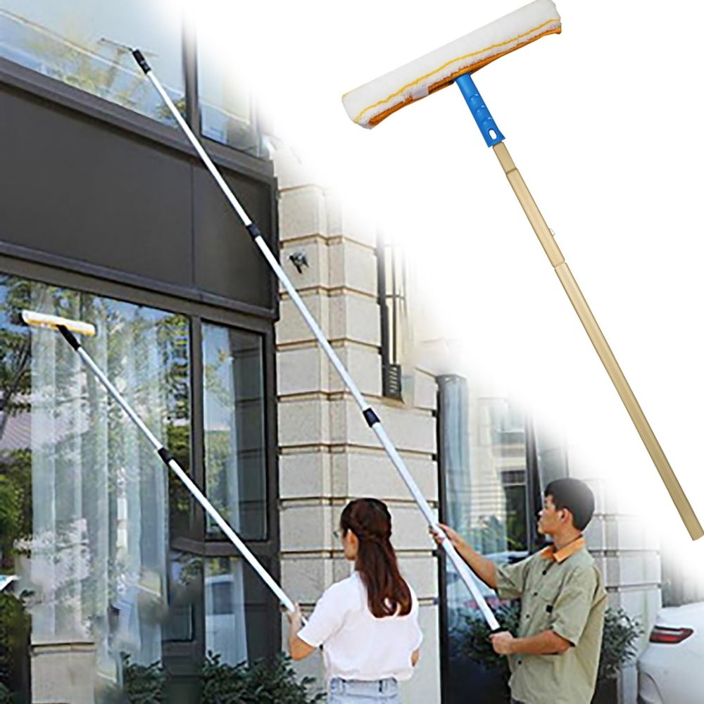 Multi-Purpose Window Squeegee Cleaner, Windows Clean Rods for Ceiling/Tall Skylights, Wall Cleaner Mops/Glass Cleaning Tool