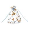 MECCANIXITY Organza Bag 2.8" x 3.5", Sheer Heart Mesh Bags Drawstring Gift Bags Bulk Party Favor Bag Jewelry Pouches for Wedding Candy Valentines (Light Blue-Gold, Pack of 50) view 1