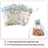 MECCANIXITY Organza Bag 2.8" x 3.5", Sheer Heart Mesh Bags Drawstring Gift Bags Bulk Party Favor Bag Jewelry Pouches for Wedding Candy Valentines (Light Blue-Gold, Pack of 50) view 4