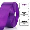 NESCCI 100 Yards Ribbon,1-1/2 Inch Purple Satin Ribbon,Single Face Satin Ribbons,Perfect for Gift Wrapping,Wedding Decoration,Handmade Bows,Wrapping Bouquet and More view 2