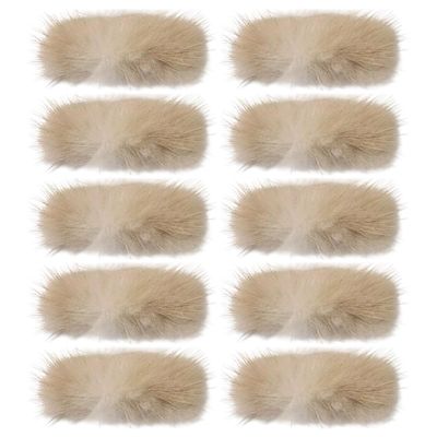 Gumney 10pcs Fluffy Mini Craft Bows Faux Mink Fur Tiny Bow for DIY Hair Accessory, Treat Bows, Sewing Scrapbooking, Party Decorations, 3x7cm, Light Brown