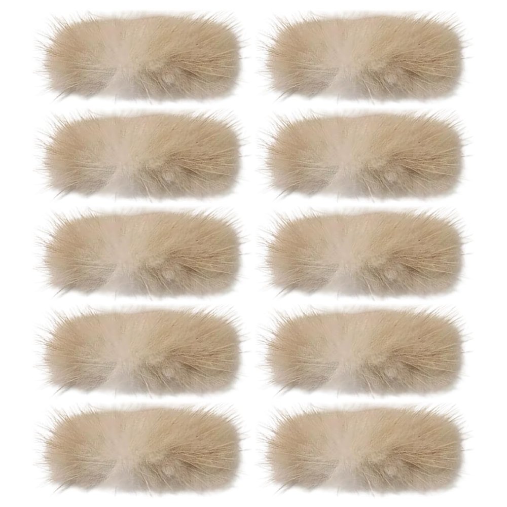Gumney 10pcs Fluffy Mini Craft Bows Faux Mink Fur Tiny Bow for DIY Hair Accessory, Treat Bows, Sewing Scrapbooking, Party Decorations, 3x7cm, Light Brown