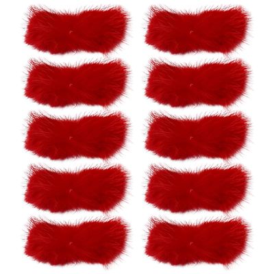 Gumney 10pcs Fluffy Mini Craft Bows Faux Mink Fur Tiny Bow for DIY Hair Accessory, Treat Bows, Sewing Scrapbooking, Party Decorations, 3x7cm, Red