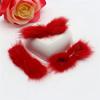 Gumney 10pcs Fluffy Mini Craft Bows Faux Mink Fur Tiny Bow for DIY Hair Accessory, Treat Bows, Sewing Scrapbooking, Party Decorations, 3x7cm, Red view 3