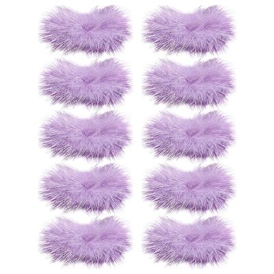 Gumney 10pcs Fluffy Mini Craft Bows Faux Mink Fur Tiny Bow for DIY Hair Accessory, Treat Bows, Sewing Scrapbooking, Party Decorations, 3x7cm, Light Purple