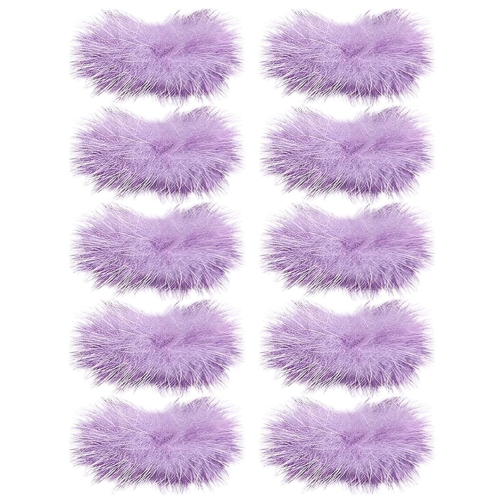 Gumney 10pcs Fluffy Mini Craft Bows Faux Mink Fur Tiny Bow for DIY Hair Accessory, Treat Bows, Sewing Scrapbooking, Party Decorations, 3x7cm, Light Purple