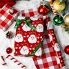Burymento Red Christmas Wrapping Paper, Reversible Red Santa, Grid Design Gift Wrapping Paper Suitable for Christmas, Mini Roll (17 Inch X 32.8 Feet) view 2