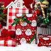 Burymento Red Christmas Wrapping Paper, Reversible Red Santa, Grid Design Gift Wrapping Paper Suitable for Christmas, Mini Roll (17 Inch X 32.8 Feet) view 3