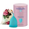 Angel's Peel Lounge Menstrual Cup for Women - 100% Medical-Grade Leak-Free Soft & Flexible Silicone Cup - 12 Hour Leak Protection Eco-Friendly & Reusable Period Cups for Women - Blue - Large view 1