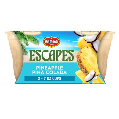 Del Monte Escapes Pineapple Pina Colada, 2-7 oz Cup