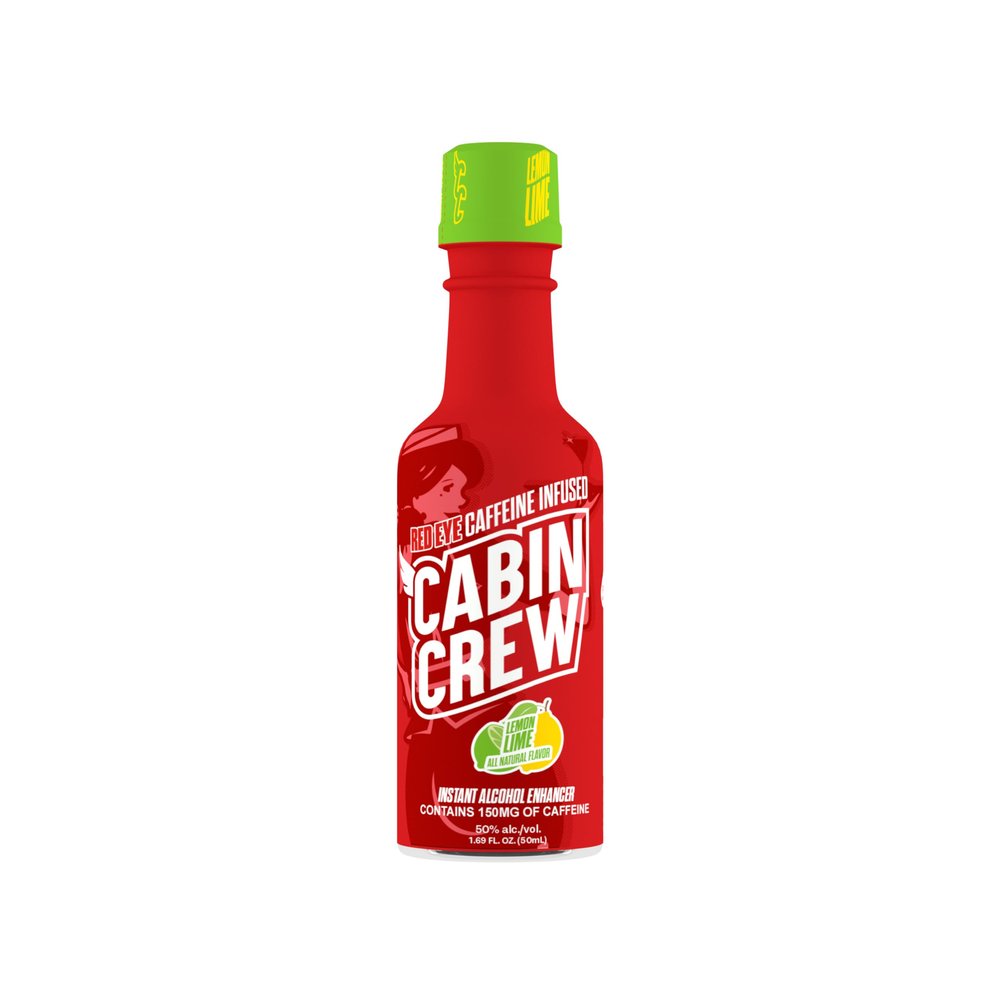 Cabin Crew Red Eye | Real Fruit-Flavored Liquid Enhancer | Caffeine-Infused, 1.69 fl. oz (Red Eye: Lemon Lime)