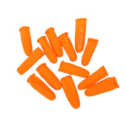 Disposable Latex Anti-Skid Finger Cover Thick Fingertip Protector Orange for Painting Nail Art Pack