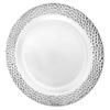 10.25 Inch Silver Plastic Round Dinner Plates Pebble Design Elegant Disposable Tableware for Weddings Parties and Events Durable Stylish and Reusable Design Perfect for Catering Buffets (10) view 1