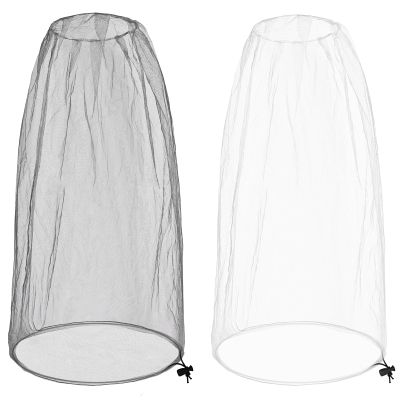 2 Pack Ultra Large Mosquito Net 42x25 Inches Mosquito Head Net Oversized Insect Netting Bug Fits Most Hats for Gardening Hiking Fishing Traveling(Gray+White)