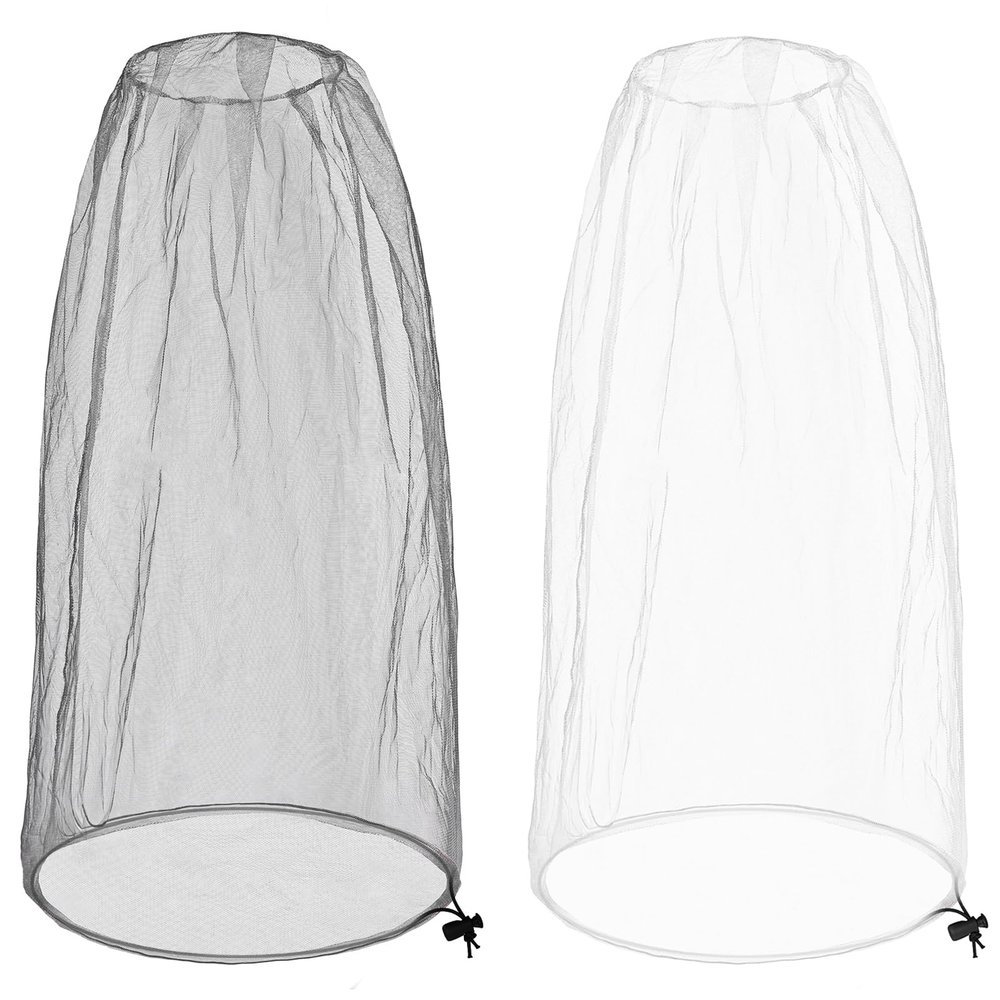 2 Pack Ultra Large Mosquito Net 42x25 Inches Mosquito Head Net Oversized Insect Netting Bug Fits Most Hats for Gardening Hiking Fishing Traveling(Gray+White)