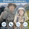 2 Pack Ultra Large Mosquito Net 42x25 Inches Mosquito Head Net Oversized Insect Netting Bug Fits Most Hats for Gardening Hiking Fishing Traveling(Gray+White) view 4