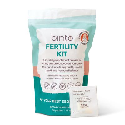 Binto Womens Fertility Kit Supports Egg Health, Reproductive Wellness Includes CoQ10, NAC, and Fish Oil