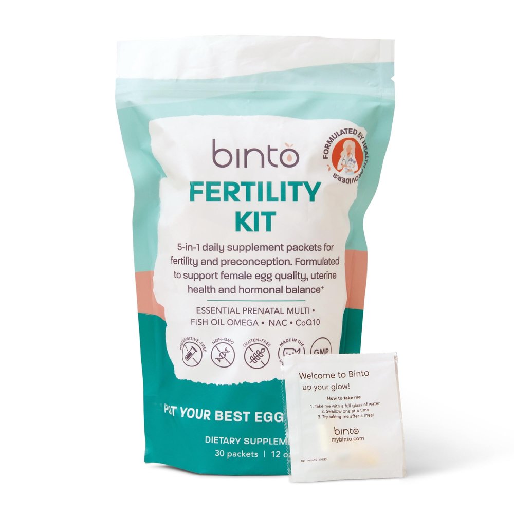 Binto Womens Fertility Kit Supports Egg Health, Reproductive Wellness Includes CoQ10, NAC, and Fish Oil