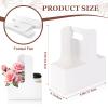 Bakbania 2 Cup Drink Carrier with Handle,20 Pack Paperboard Cup Holder,Rectangle Floral Wrap Packing Boxes Flower Gift Bags for Hot and Cold Drink Holder,Food Delivery(White) view 2